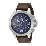 ARMANI EXCHANGE CHRONOGRAPH SILVER STAINLESS STEEL AX1505 BROWN LEATHER STRAP MEN'S WATCH - H2 Hub Watches