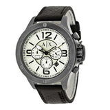 ARMANI EXCHANGE CHRONOGRAPH SILVER STAINLESS STEEL AX1519 BLACK LEATHER STRAP MEN'S WATCH - H2 Hub Watches