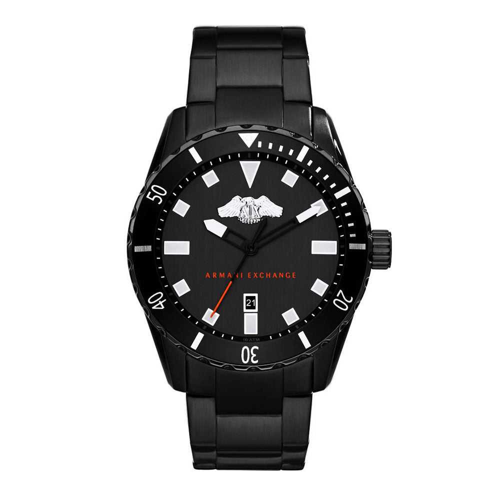 ARMANI EXCHANGE ANALOG QUARTZ BLACK STAINLESS STEEL AX1702 MEN'S WATCH - H2 Hub Watches