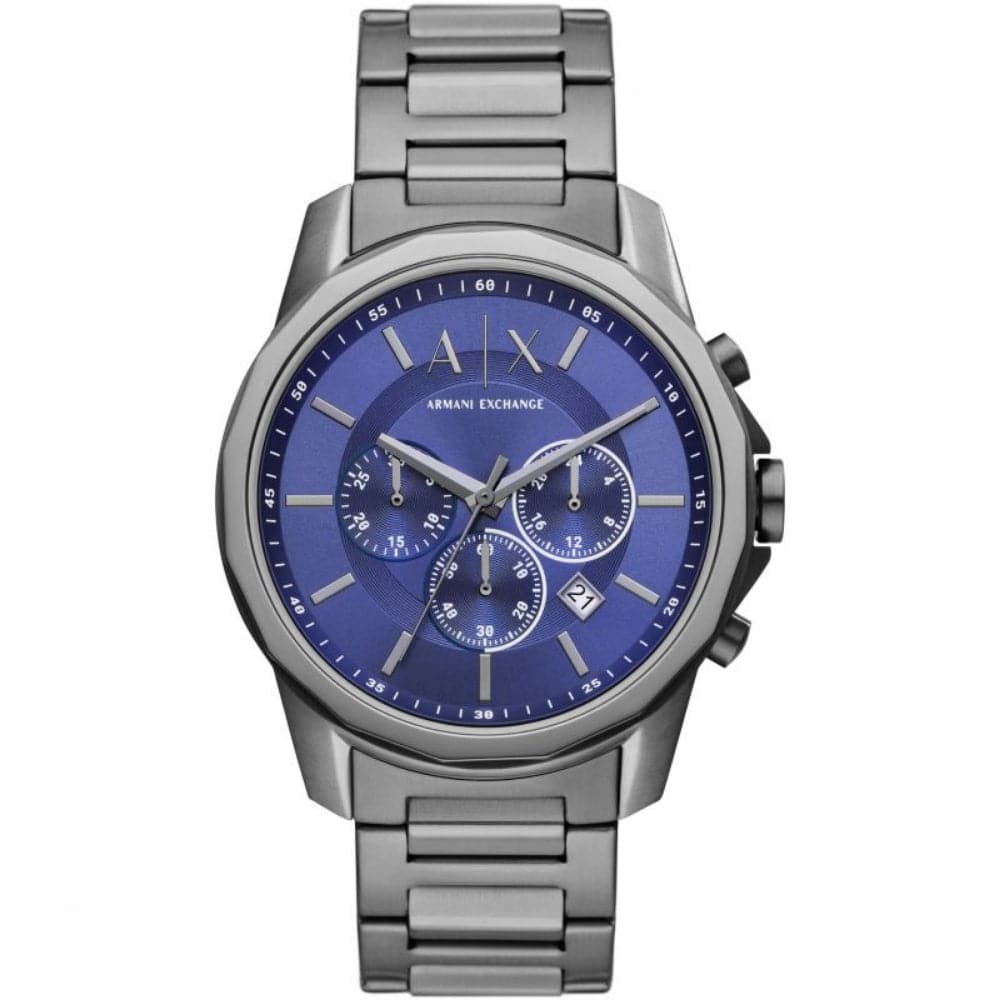 Armani exchange blue dial watch clearance