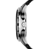 ARMANI EXCHANGE ANALOG QUARTZ SILVER STAINLESS STEEL AX2101 BLACK LEATHER STRAP MEN'S WATCH