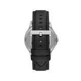 ARMANI EXCHANGE ANALOG QUARTZ SILVER STAINLESS STEEL AX2101 BLACK LEATHER STRAP MEN'S WATCH