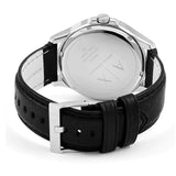 ARMANI EXCHANGE ANALOG QUARTZ SILVER STAINLESS STEEL AX2101 BLACK LEATHER STRAP MEN'S WATCH