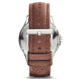 ARMANI EXCHANGE ANALOG QUARTZ SILVER STAINLESS STEEL AX2133 BROWN LEATHER STRAP MEN'S WATCH