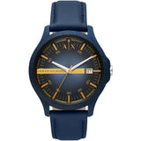 ARMANI EXCHANGE THREE-HAND DATE BLUE LEATHER AX2442 MEN'S WATCH