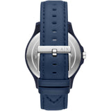 ARMANI EXCHANGE THREE-HAND DATE BLUE LEATHER AX2442 MEN'S WATCH
