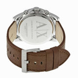 ARMANI EXCHANGE CHRONOGRAPH SILVER STAINLESS STEEL AX2501 BROWN LEATHER STRAP MEN'S WATCH - H2 Hub Watches
