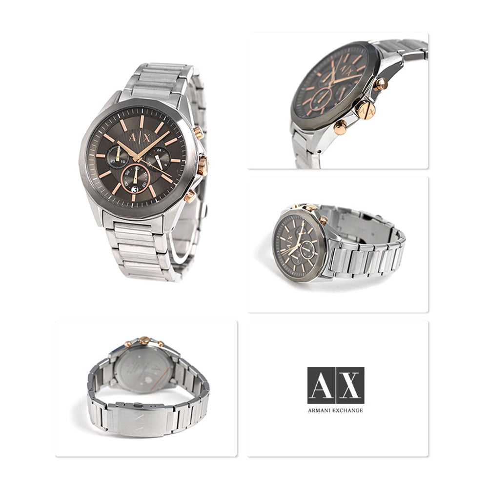 ARMANI EXCHANGE CHRONOGRAPH SILVER STAINLESS STEEL AX2606 MEN'S WATCH - H2 Hub Watches