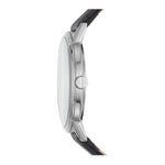 ARMANI EXCHANGE ANALOG QUARTZ SILVER STAINLESS STEEL AX2703 BLACK LEATHER STRAP MEN'S WATCH - H2 Hub Watches