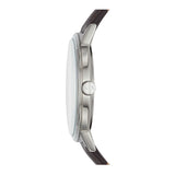 ARMANI EXCHANGE ANALOG QUARTZ SILVER STAINLESS STEEL AX2704 BROWN LEATHER STRAP MEN'S WATCH - H2 Hub Watches
