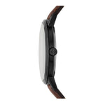 ARMANI EXCHANGE ANALOG QUARTZ BLACK STAINLESS STEEL AX2706 BROWN LEATHER STRAP MEN'S WATCH - H2 Hub Watches