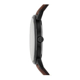 ARMANI EXCHANGE ANALOG QUARTZ BLACK STAINLESS STEEL AX2706 BROWN LEATHER STRAP MEN'S WATCH - H2 Hub Watches