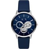 Armani Exchange Blue Dial And Leather Strap Men Watch AX2746