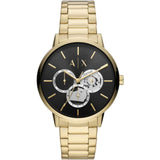 Armani Exchange Black Dial Gold Stainless Steel Strap Men Watch AX2747