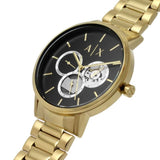 Armani Exchange Black Dial Gold Stainless Steel Strap Men Watch AX2747