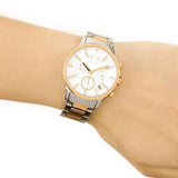 Armani Exchange Chronograph Two-Tone Stainless Steel Strap Women Watch AX4331