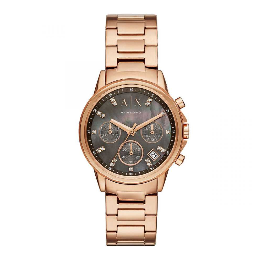 ARMANI EXCHANGE CHRONOGRAPH ROSE GOLD STAINLESS STEEL AX4354 WOMEN'S WATCH - H2 Hub Watches