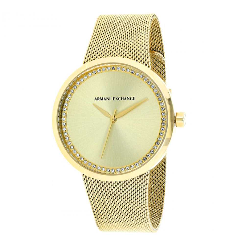 ARMANI EXCHANGE ANALOG QUARTZ GOLD STAINLESS STEEL AX4502 WOMEN'S WATCH - H2 Hub Watches