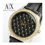 ARMANI EXCHANGE LADY HAMPTON ANALOG QUARTZ TWO TONE STAINLESS STEEL AX5246 LEATHER STRAP WOMEN'S WATCH - H2 Hub Watches