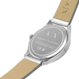 Armani Exchange Silver Leather Strap Women Watch AX5270