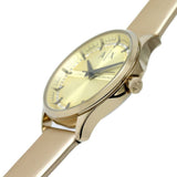 Armani Exchange Gold Dial And Leather Strap Women Watch AX5271