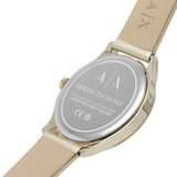 Armani Exchange Gold Dial And Leather Strap Women Watch AX5271