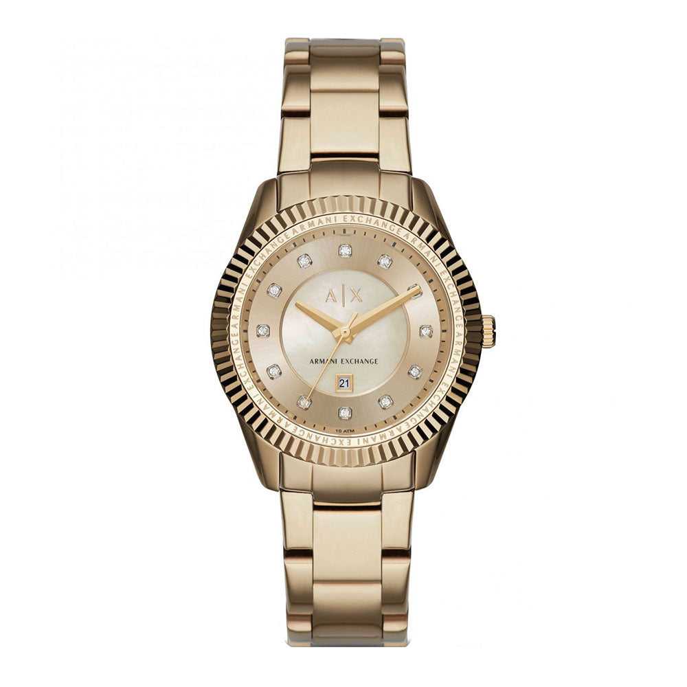ARMANI EXCHANGE ANALOG QUARTZ GOLD STAINLESS STEEL AX5431 WOMEN'S WATCH - H2 Hub Watches