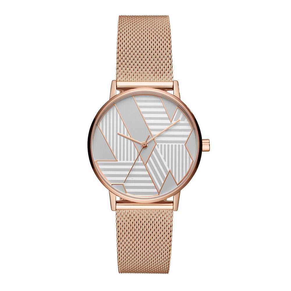 ARMANI EXCHANGE ANALOG QUARTZ ROSE GOLD STAINLESS STEEL AX5550 MESH STRAP WOMEN'S WATCH - H2 Hub Watches