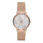 ARMANI EXCHANGE ANALOG QUARTZ ROSE GOLD STAINLESS STEEL AX5550 MESH STRAP WOMEN'S WATCH - H2 Hub Watches