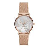ARMANI EXCHANGE ANALOG QUARTZ ROSE GOLD STAINLESS STEEL AX5550 MESH STRAP WOMEN'S WATCH - H2 Hub Watches