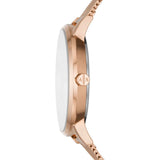 Armani Exchange Silver Dial Rose Gold Milanese Strap Women Watch AX5573