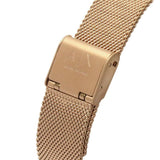 Armani Exchange Silver Dial Rose Gold Milanese Strap Women Watch AX5573