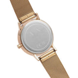 Armani Exchange Silver Dial Rose Gold Milanese Strap Women Watch AX5573