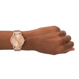 Armani Exchange Rose Gold Stainless Steel Strap Women Watch AX5581