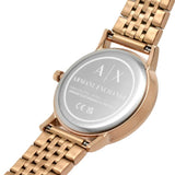 Armani Exchange Rose Gold Stainless Steel Strap Women Watch AX5581