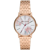 Armani Exchange Silver Dial Rose Gold Stainless Steel Strap Women Watch AX5589