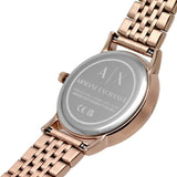 Armani Exchange Silver Dial Rose Gold Stainless Steel Strap Women Watch AX5589