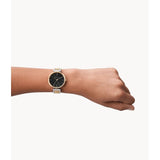 ARMANI EXCHANGE THREE-HAND TRI-TONE STAINLESS STEEL WOMEN WATCH