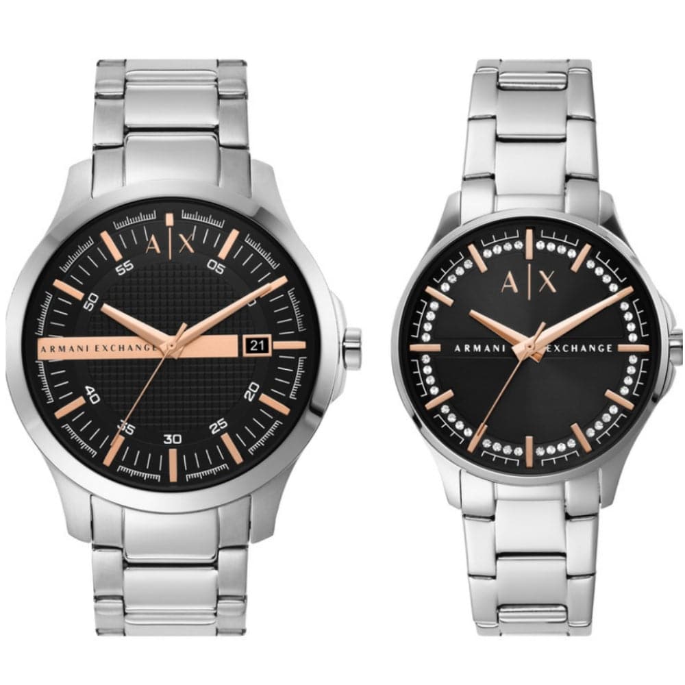 ARMANI EXCHANGE AX7132SET BLACK DIAL STAINLESS STEEL UNISEX'S WATCH ...