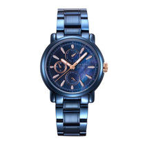 ARIES GOLD CHRONOGRAPH INSPIRE CONTENDER BLUE STAINLESS STEEL B 7302 BU-BURG WOMEN'S WATCH - H2 Hub Watches