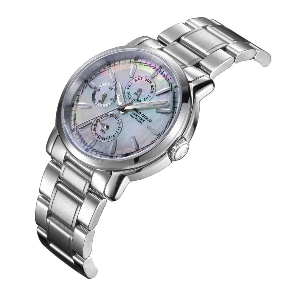 ARIES GOLD SILVER STAINLESS STEEL B 7302 S-MOP WOMEN'S WATCH - H2 Hub Watches