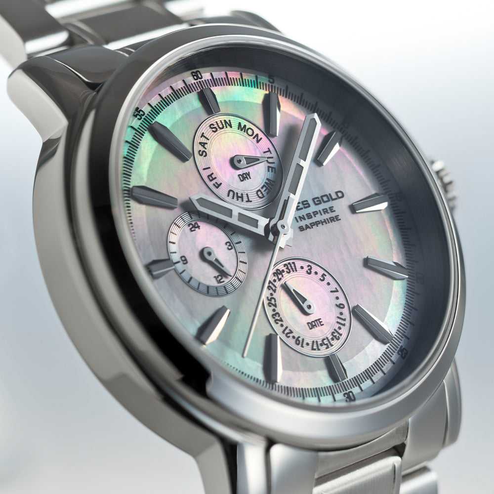 ARIES GOLD SILVER STAINLESS STEEL B 7302 S-MOP WOMEN'S WATCH - H2 Hub Watches