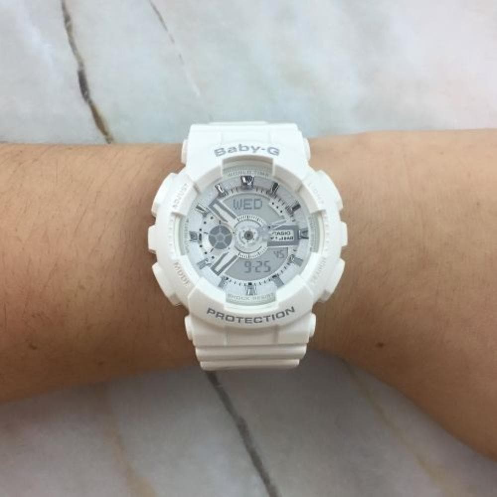 Casio Baby G Digital Analogue With White Resin Strap Women Watch BA 11 H2 Hub