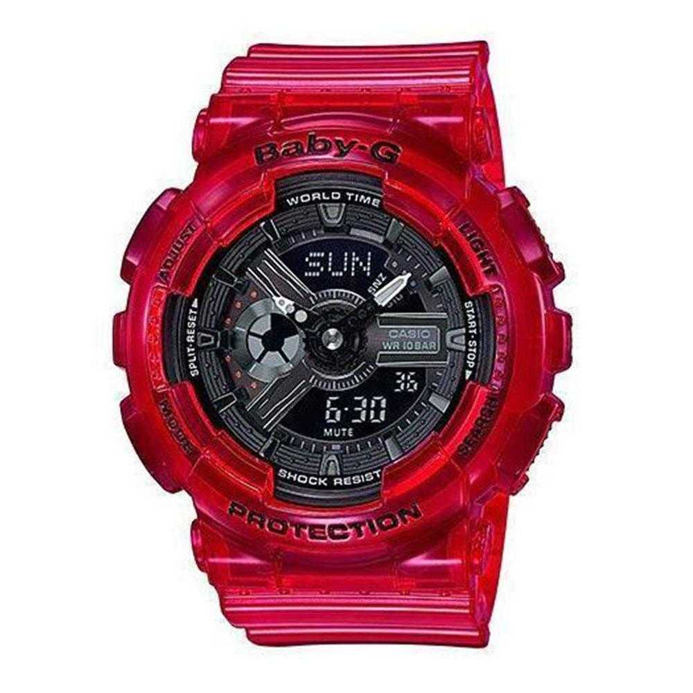CASIO BABY-G BA-110CR-4ADR TANDEM SERIES DIGITAL QUARTZ RED RESIN WOMEN'S WATCH - H2 Hub Watches