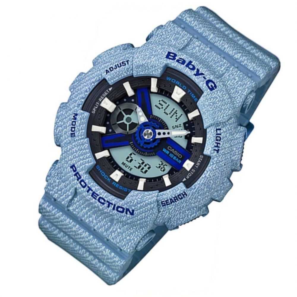 CASIO BABY-G BA-110DE-2A2DR DIGITAL QUARTZ BLUE RESIN WOMEN'S WATCH - H2 Hub Watches