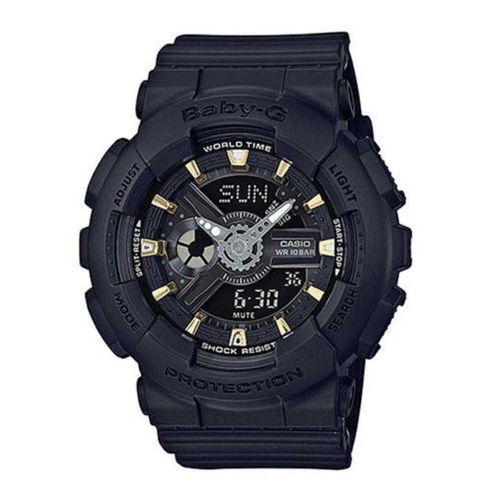 CASIO BABY-G BA-110GA-1ADR DIGITAL QUARTZ BLACK RESIN WOMEN'S WATCH - H2 Hub Watches