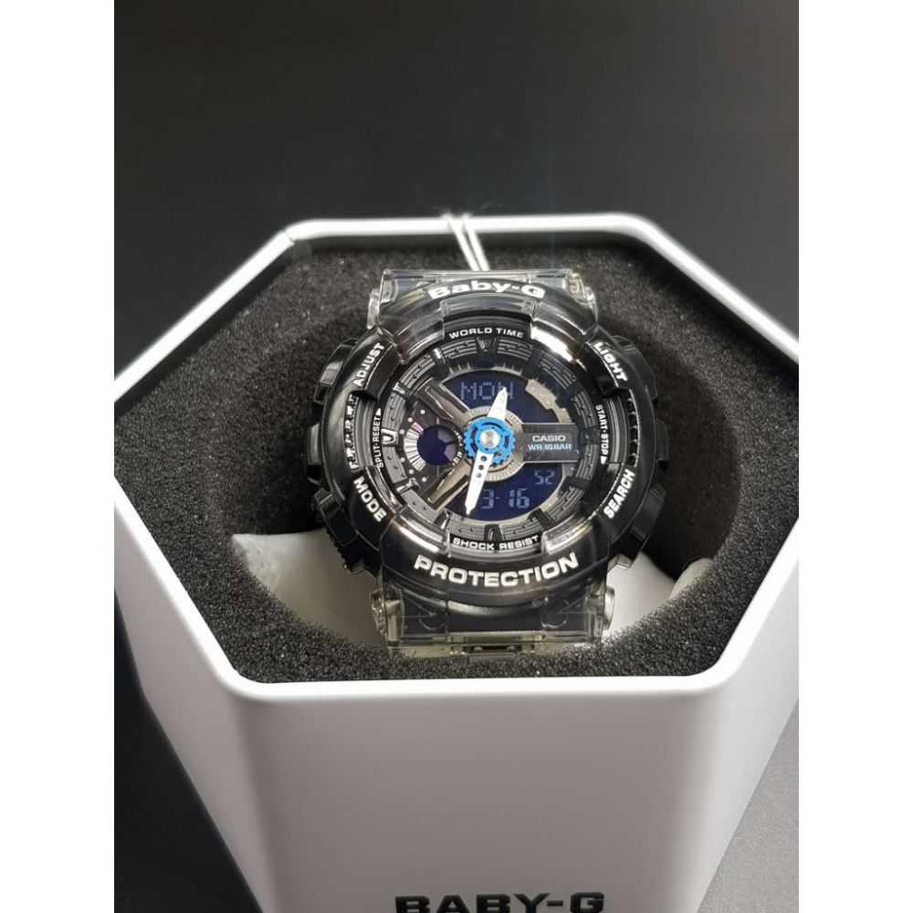 CASIO BABY-G BA-110JM-1ADR DIGITAL QUARTZ BLACK TRANSPARENT RESIN WOMEN'S WATCH - H2 Hub Watches