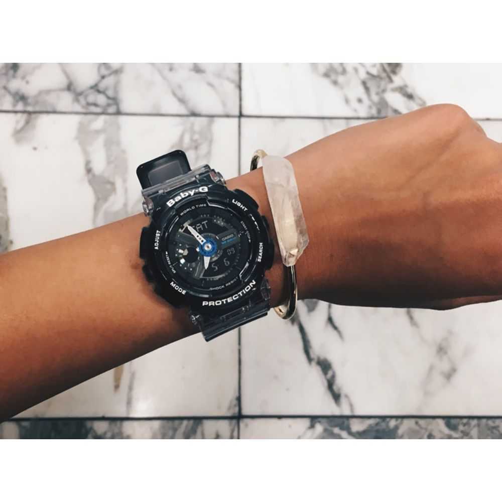 CASIO BABY-G BA-110JM-1ADR DIGITAL QUARTZ BLACK TRANSPARENT RESIN WOMEN'S WATCH - H2 Hub Watches