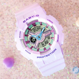 Casio Baby-G Digital-Analogue Purple Resin Strap Women Watch BA-110XPM-6ADR