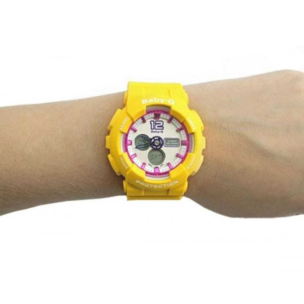 CASIO BABY-G BA-120-9BDR DIGITAL QUARTZ YELLOW RESIN WOMEN'S WATCH - H2 Hub Watches